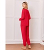 Ekouaer Pajamas for Women Set 2 Piece Long Sleeve Pjs Casual Lounge Sets(Red)