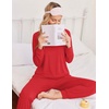 Ekouaer Pajamas for Women Set 2 Piece Long Sleeve Pjs Casual Lounge Sets(Red)
