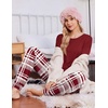 Ekouaer Pajamas for Women Set 2 Piece Long Sleeve Pjs Casual Lounge Sets(Wine Plaid)