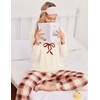Ekouaer Pajamas for Women Set 2 Piece Long Sleeve Pjs Casual Lounge Sets(Wine White Plaid)