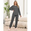 Ekouaer Womens Pajama Sets 2 Piece Soft Pjs Long Sleeve Lounge Set(Grey)