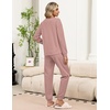 Ekouaer Womens Pajama Sets 2 Piece Soft Pjs Long Sleeve Lounge Set(Pink)