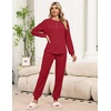 Ekouaer Womens Pajama Sets 2 Piece Soft Pjs Long Sleeve Lounge Set(Red)