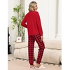 Ekouaer Womens Pajama Sets 2 Piece Soft Pjs Long Sleeve Lounge Set(Red Plaid)