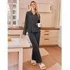 Ekouaer Womens Pajama Sets Long Sleeve Button Down Lounge Sets with Pockets(Dark Heather Grey)