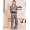 Ekouaer Womens Pajama Sets Long Sleeve Button Down Lounge Sets with Pockets(Light Beige)