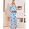Ekouaer Womens Pajama Sets Long Sleeve Button Down Lounge Sets with Pockets(Light Blue Bow)