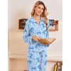 Ekouaer Womens Pajama Sets Long Sleeve Button Down Lounge Sets with Pockets(Light Blue Bow)