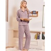 Ekouaer Womens Pajama Sets Long Sleeve Button Down Lounge Sets with Pockets(Light Pink)