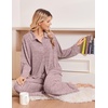 Ekouaer Womens Pajama Sets Long Sleeve Button Down Lounge Sets with Pockets(Light Pink)