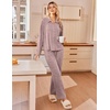 Ekouaer Womens Pajama Sets Long Sleeve Button Down Lounge Sets with Pockets(Light Pink)