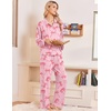Ekouaer Womens Pajama Sets Long Sleeve Button Down Lounge Sets with Pockets(Pink Bow)