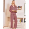 Ekouaer Womens Pajama Sets Long Sleeve Button Down Lounge Sets with Pockets(Red White Striped)