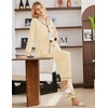 Ekouaer Womens Pajamas Set Cotton Long Sleeve Button Up 2 Piece Lounge Pjs(Apricot)
