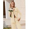 Ekouaer Womens Pajamas Set Cotton Long Sleeve Button Up 2 Piece Lounge Pjs(Apricot)
