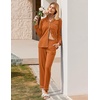 Ekouaer Womens Pajamas Set Cotton Long Sleeve Button Up 2 Piece Lounge Pjs(Caramel)