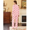 Ekouaer Womens Pajamas Set Cotton Long Sleeve Button Up 2 Piece Lounge Pjs(Christmas Pink)
