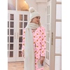 Ekouaer Womens Pajamas Set Cotton Long Sleeve Button Up 2 Piece Lounge Pjs(Christmas Pink)
