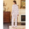 Ekouaer Womens Pajamas Set Cotton Long Sleeve Button Up 2 Piece Lounge Pjs(Christmas White)