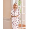 Ekouaer Womens Pajamas Set Cotton Long Sleeve Button Up 2 Piece Lounge Pjs(Christmas White)