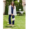 Ekouaer Womens Pajamas Set Cotton Long Sleeve Button Up 2 Piece Lounge Pjs(Navy)