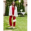 Ekouaer Womens Pajamas Set Cotton Long Sleeve Button Up 2 Piece Lounge Pjs(Red)