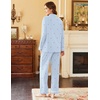 Ekouaer Womens Pajamas Set Cotton Long Sleeve Button Up 2 Piece Lounge Pjs(Striped Blue Heart)