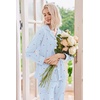 Ekouaer Womens Pajamas Set Cotton Long Sleeve Button Up 2 Piece Lounge Pjs(Striped Blue Heart)