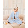 Ekouaer Womens Pajamas Set Cotton Long Sleeve Button Up 2 Piece Lounge Pjs(Striped Blue Heart)