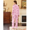 Ekouaer Womens Pajamas Set Cotton Long Sleeve Button Up 2 Piece Lounge Pjs(Striped Pink Bow)