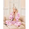 Ekouaer Womens Pajamas Set Cotton Long Sleeve Button Up 2 Piece Lounge Pjs(Striped Pink Bow)