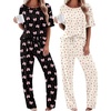 Black Bow/Apricot Floral Print