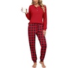 Ekouaer Womens Pajama Sets 2 Piece Soft Pjs Long Sleeve Lounge Set(Red Plaid)