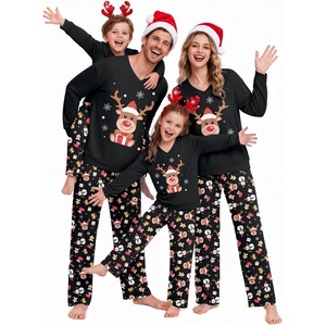 Ekouaer Family Christmas Pajamas Matching Sets Couple Pjs Holiday Sleepwear(Black Reindeer)