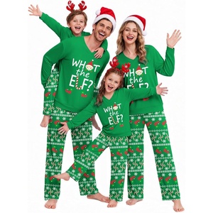Ekouaer Family Christmas Pajamas Matching Sets Couple Pjs Holiday Sleepwear(Green Elf)