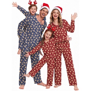 Ekouaer Family Christmas Pajamas Matching Sets Couple Pjs Holiday Sleepwear(Navy Gingerbread)
