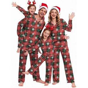 Ekouaer Family Christmas Pajamas Matching Sets Couple Pjs Holiday Sleepwear(Red Green Plaid Snowflake)