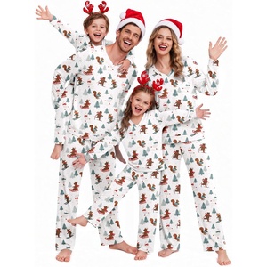 Ekouaer Family Christmas Pajamas Matching Sets Couple Pjs Holiday Sleepwear(White Ski Animals)