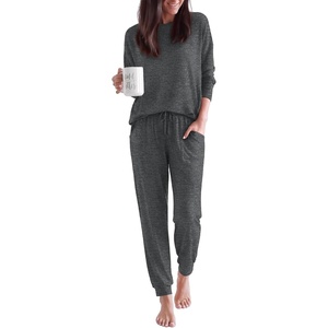 Ekouaer Pajamas for Women Set 2 Piece Long Sleeve Pjs Casual Lounge Sets(Dark Grey)