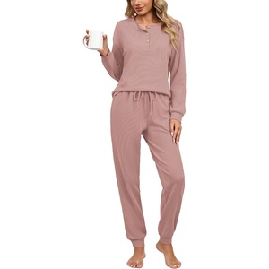 Ekouaer Womens Pajama Sets 2 Piece Soft Pjs Long Sleeve Lounge Set(Pink)