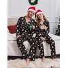 Ekouaer Matching Christmas Pajamas for Couples Long Sleeve Button Up PJ Set(Black Gingerbread)