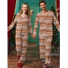 Ekouaer Matching Christmas Pajamas for Couples Long Sleeve Button Up PJ Set(Brown Gingerbread)