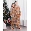 Ekouaer Matching Christmas Pajamas for Couples Long Sleeve Button Up PJ Set(Brown Gingerbread)