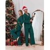 Ekouaer Matching Christmas Pajamas for Couples Long Sleeve Button Up PJ Set(Green)