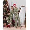 Ekouaer Matching Christmas Pajamas for Couples Long Sleeve Button Up PJ Set(Green Santa)