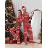 Ekouaer Matching Christmas Pajamas for Couples Long Sleeve Button Up PJ Set(Red Elk)