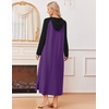 Ekouaer Nightgowns for Women Cotton Nightgown Long Sleeve Hooded Night Gown(Black/Purple)