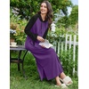 Ekouaer Nightgowns for Women Cotton Nightgown Long Sleeve Hooded Night Gown(Black/Purple)