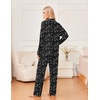 Ekouaer Womens Pajama Sets 2 Piece Long Sleeve Sleepwear Soft Button Up Pjs(Black Star)