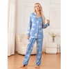 Ekouaer Womens Pajama Sets 2 Piece Long Sleeve Sleepwear Soft Button Up Pjs(Blue Bow)